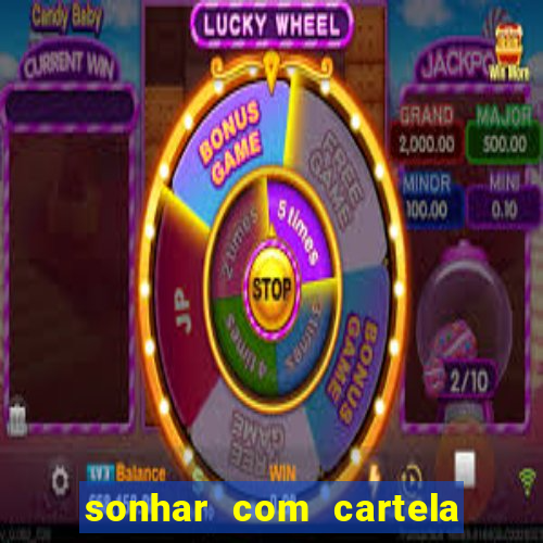 sonhar com cartela de bingo